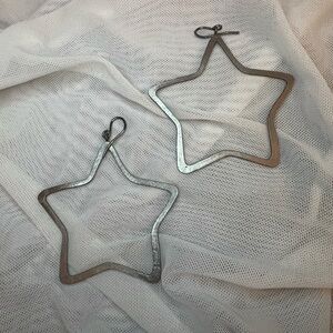 Heavy metal welded star earrings